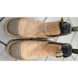 Rockrooster AK222 Norwood Leather Work Boots Tan Chelsea Pull On Men Size 10.5